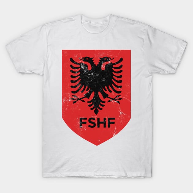 Albania /// Faded-Vintage Style Flag Design T-Shirt by DankFutura